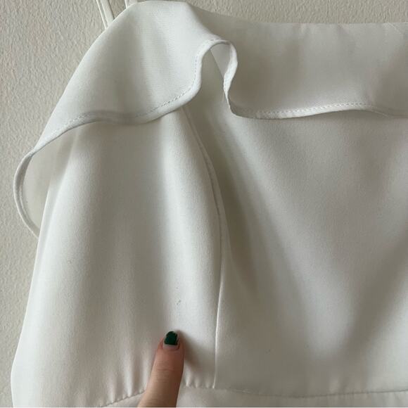 Parker Kristie Pearl White Ruffle Mini Dress - Picture 6 of 9